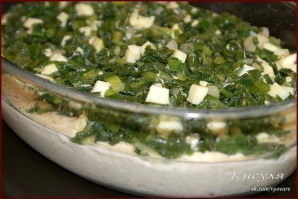 Быстрый (заливной) пирог с зелёным луком и яйцом.Продукты:кефир (йогурт, сметана) 400 гмасло ... - 3