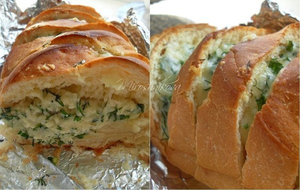 Батон, запеченный с сыром и чесноком.Автор: Софья Мирошникова Хрустящий хлеб,пропитанный ароматом ...