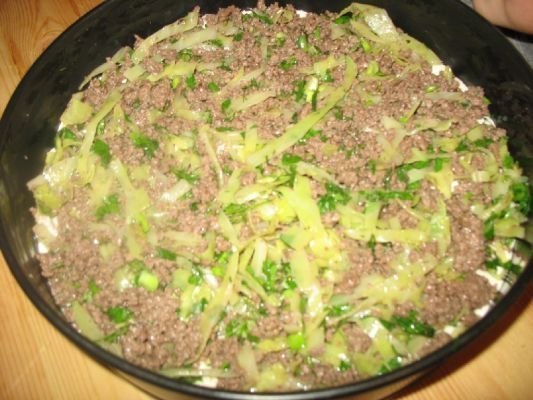 Супер нежный пирог с капустой и мясом.Ингредиенты:капуста свежая- половинка маленького кочанчика350 ... - 6