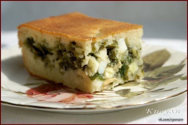 Быстрый (заливной) пирог с зелёным луком и яйцом.Продукты:кефир (йогурт, сметана) 400 гмасло ...