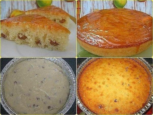 Манник с изюмом. Нам потребуется: -1 стакан манной крупы -1 стакан кефира -0.5 стакана сахара -80 ...
