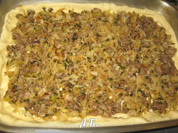 ПИРОГ С КАПУСТОЙ И ПЕЧЕНЬЮ.Этот пирог можно выпекать из дрожжевого теста, но я его испекла из ... - 5
