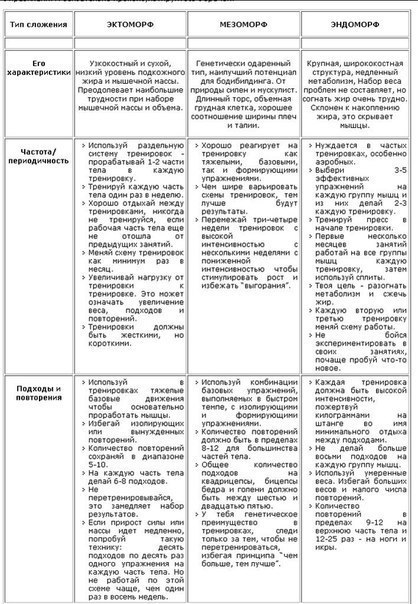 Тренировки для эктоморфа в зале