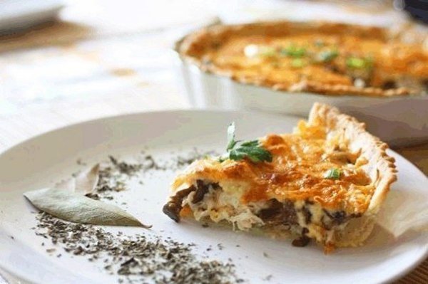 Вкусный и безумно сытный Пирог "Курино-грибной жульен" Простое в приготовлении и вкусное ... - 5