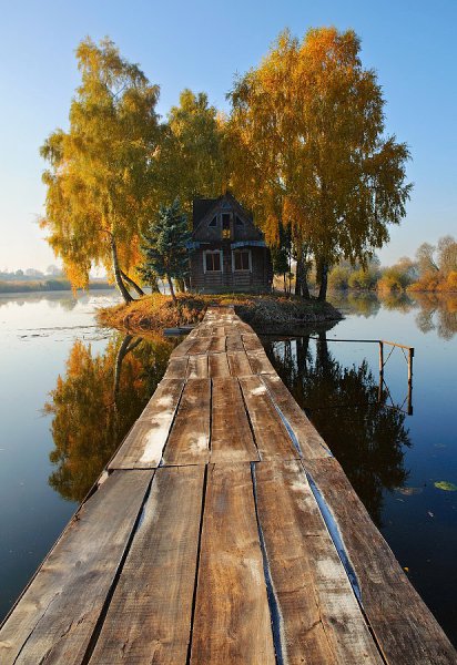 Охотничий домик на острове. Житомирская область, село Старый Солотвин, Украина. - 3
