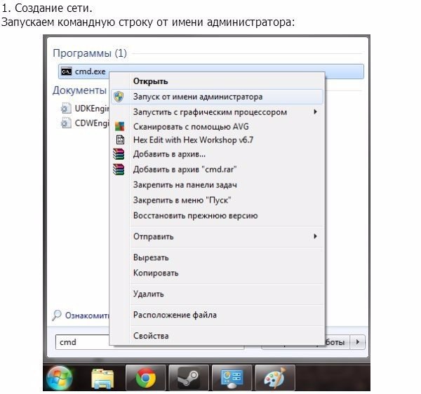 Создание точки доступа Wi-Fi на ноутбуке.*Команды: