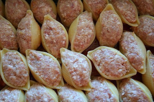 Ракушки фаршированные. Ингредиенты: Макаронные изделия