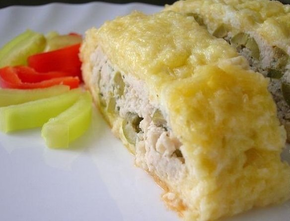 Рулет из сыра и курицы.Ингредиенты: куриное филе (или готовый куриный фарш) – 300 г сыр «Российский» ... - 8
