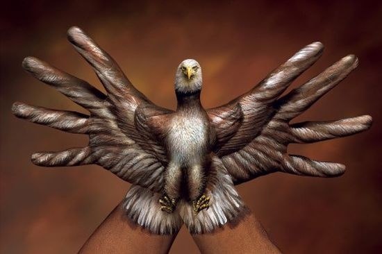 Животные, нарисованные на человеческих руках. Гвидо Даниэле - 7