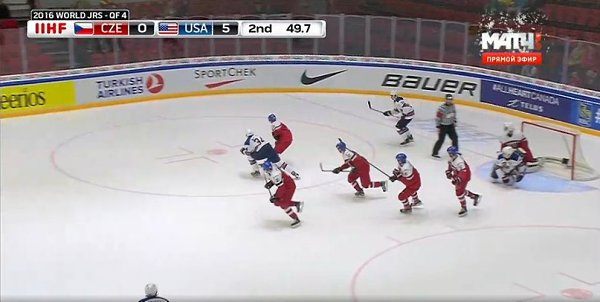 США громит своего соперника после второго периода.Хоккей. Молодёжный чемпионат мираЧехия — США 0:5