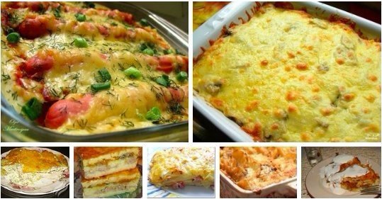 7 рецептов картофельных запеканок.1. Картофельная запеканка с сосисками и сыромИнгредиенты: ...