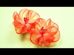    . - / Ribbon Flowers Tutorial / NataliDoma