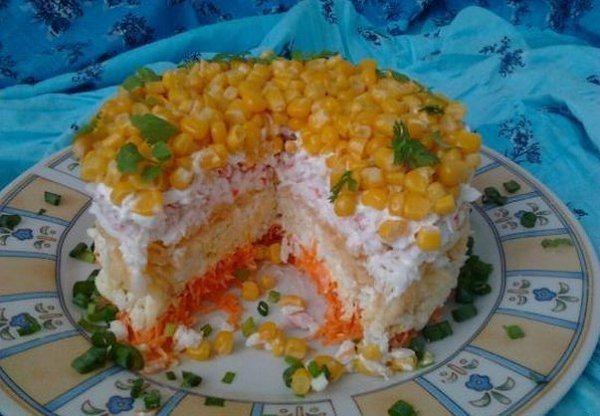 Салат "Кудрявый". Очень легкий, сытный, со свежим вкусом салатик. У него замечательный, ...