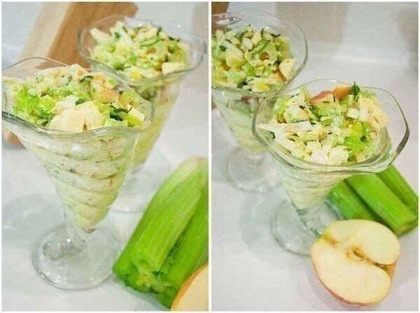 Салат красоты.На 100 г-47 ккал.Забирайте на стену, чтобы не потерять.Приготовьте освещающий зеленый ...