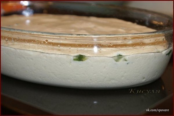 Быстрый (заливной) пирог с зелёным луком и яйцом.Продукты:кефир (йогурт, сметана) 400 гмасло ... - 6