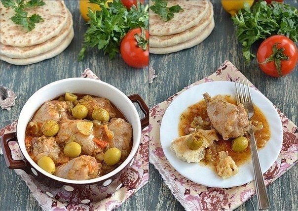 Я очень люблю эту курицу.....оливки придают ей такой замечательный аромат и вкус....соус просто ...