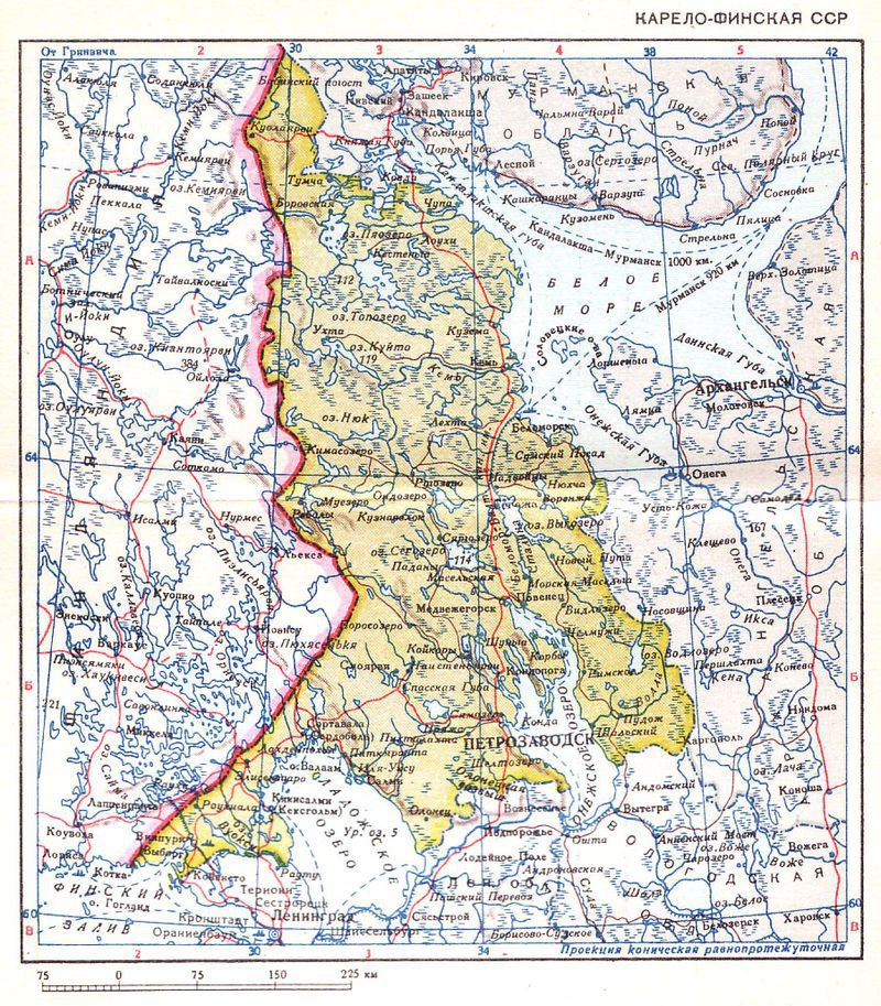 Карело финская советская социалистическая республика карта