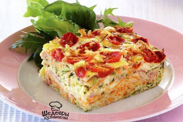 ВКУСНАЯ ОВОЩНАЯ ЗАПЕКАНКА.ИНГРЕДИЕНТЫ: 300 г цветной капусты, 2-3 шт помидора, 100 г сметаны 10%, 50 ...