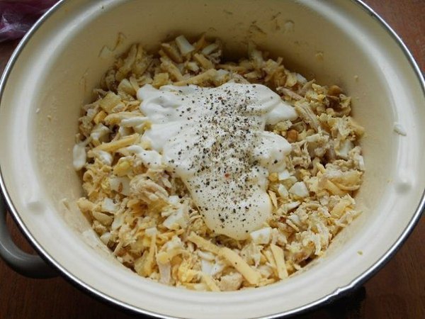 Салат с курицей и ананасом в тарталетках. Филе куриное (отварное) — 200 г; Ананас консервированный — ... - 5