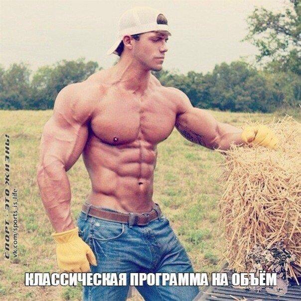 КЛАССИЧЕСКАЯ ПРОГРАММА НА ОБЪЁМ.#SPORT_тренировки@sports_is_lifeПонедельник:1.жим штанги лёжа на ...