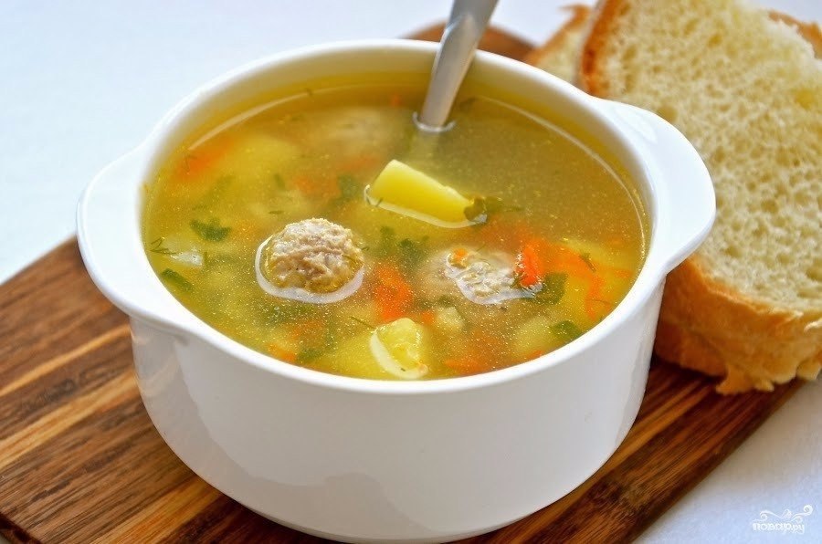 ПОДБОРКА ВКУСНЫХ ДИЕТИЧЕСКИХ СУПОВ. Суп с фрикадельками40 ккал. на 100г Ингредиентывода 2лмясной ...
