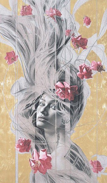 Manuel Nunez. Живопись с применением золота. Нестандартные женские портреты.Латиноамериканский ... - 9