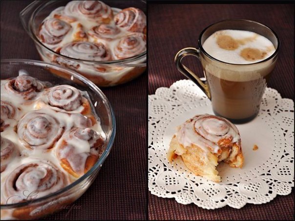 Булочки Синабон (Cinnamon Rolls).Ингредиенты:Для теста:Молоко тёплое – 250 млЯйцо взбитое – 1 ...