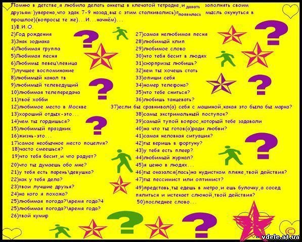 Вопросы для локации