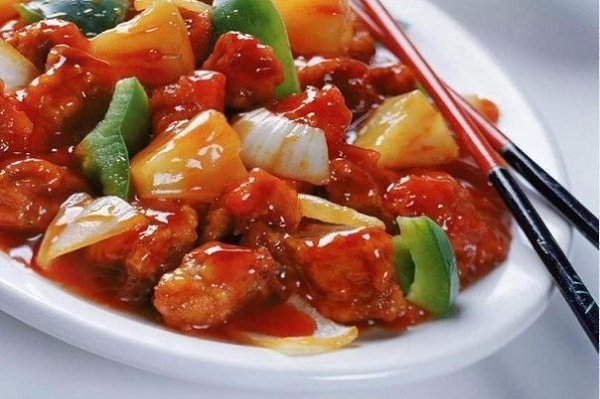 Курица с овощами в кисло-сладком соусе.на 100грамм - 99.11 ккалБ/Ж/У - ...