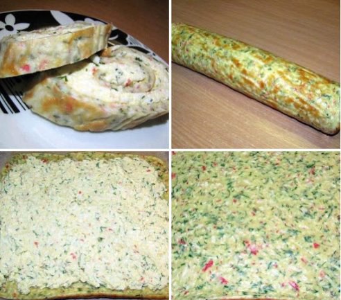 Рулет с крабовыми палочками.Вчера вечером решила приготовить рулет с крабовыми палочками. Такой ...
