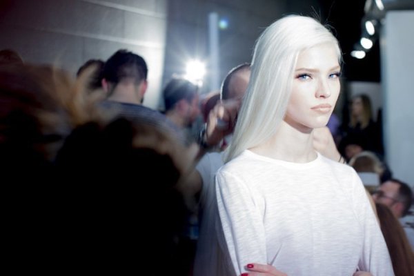 Sasha Luss backstage at Versace Fall/Winter 2014