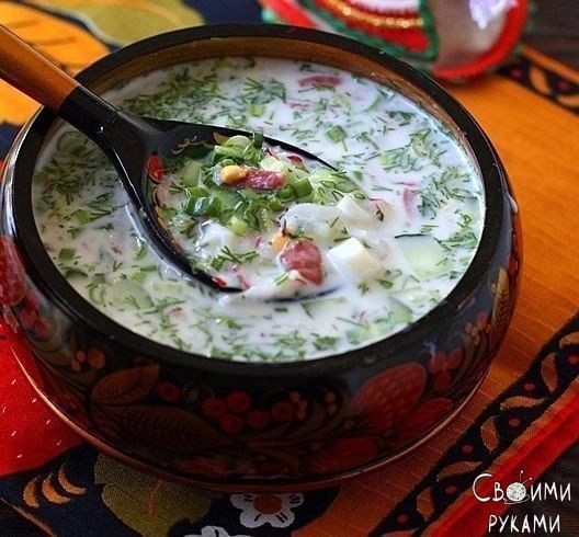 Пять вкуснейших рецептов окрошки.РЕЦЕПТ № 1Окрошка на простокваше Понадобится: на литр домашней ...