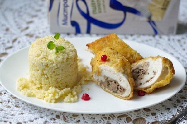 Фаршированная грудка за 25 минут.Ингредиенты:Куриная грудка — 1 шт.Куриная печень — 100 гЛук ... - 9
