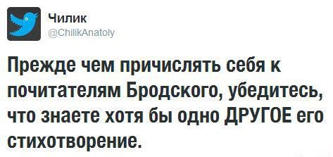 Бродский за рубашкой в комод полезешь и день потерян