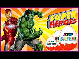 Kinder Surprise Super Heroes Hulk,Spiderman,Mighty Thor,Iron man, новый мультик Киндер сюрприз!