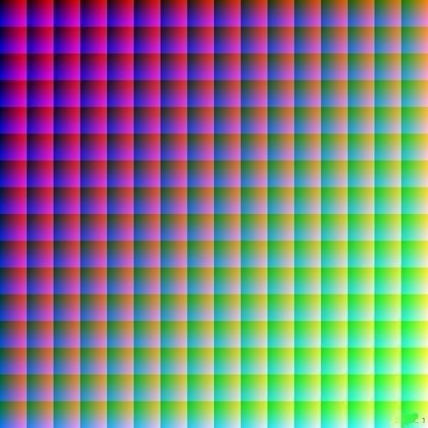 Это изображение содержит все 16 777 216 цветов RGB. Это больше, чем может различить глаз человека. ...