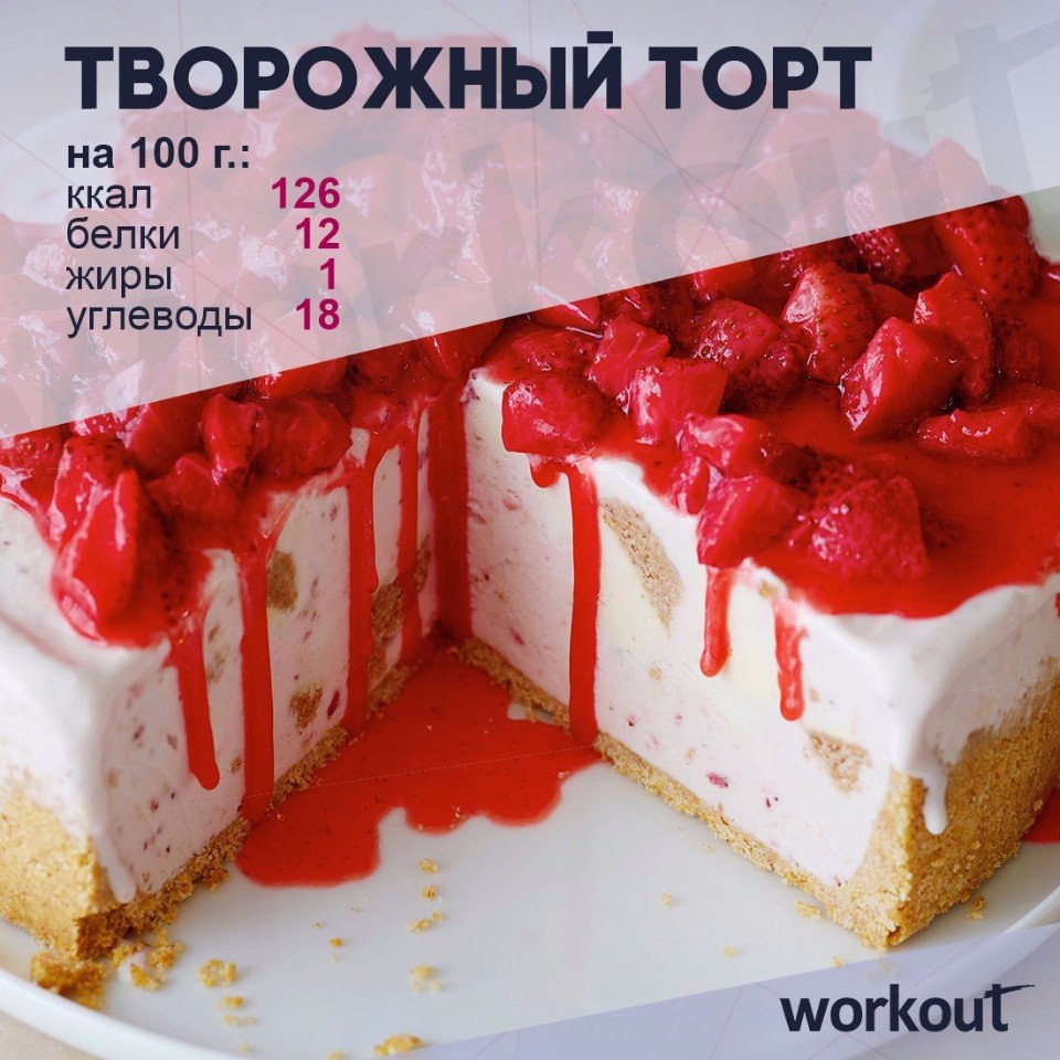 Творожный фитнес-торт: целых 12 г белка! Ингредиенты: Овсяные хлопья — 80 г Яичный белок — 2 шт. ...