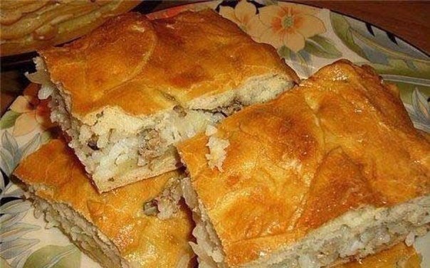 Монастырская кухня пирог с рыбой и рисом