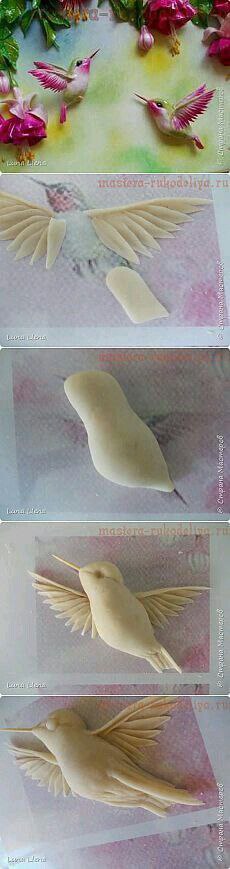 Колибри из соленого теста мини мк