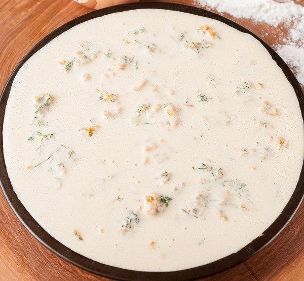 Рыбный пирог из жидкого теста.Вкуснейший пирог из жидкого блинного теста с начинкой из жареной ... - 5