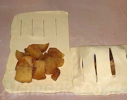 СОЧНЫЕ СЛОЙКИ С ЯБЛОКАМИ.Побалуй себя вкусненьким...Ингредиенты:Слоеное пресное тесто — 0,5 ... - 2
