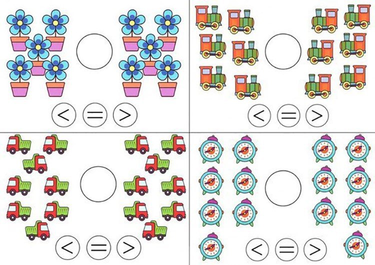 Больше меньше или равно для дошкольников 1 класс. Математика сравнение чисел для дошкольников. Карточки по математике больше меньше равно подготовительная группа. Занятия для дошкольников 5-6 лет больше меньше равно.
