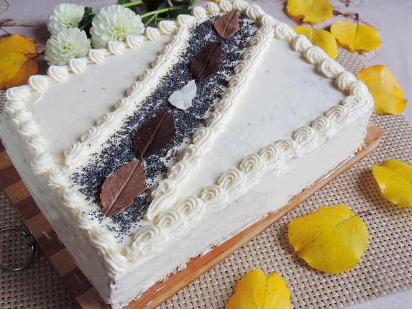 Маковый торт «Падали листья».Ингредиентыяйца куриные 6 шт.сахар 330 гмука 160 гмак 60 гмасло ... - 9