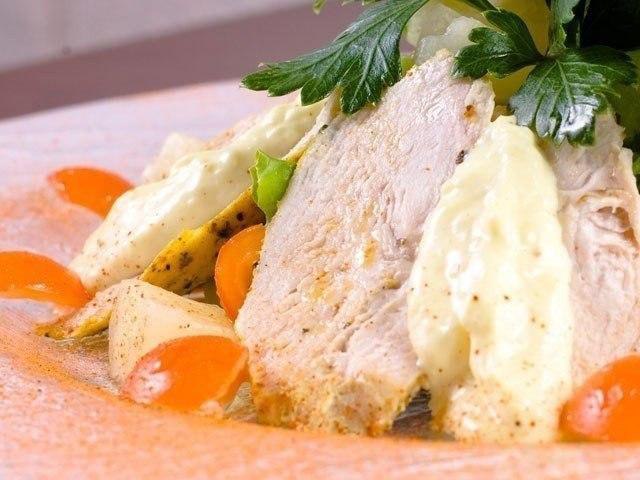 Куриные грудки по особой технологии. Мясо получается сочное, вкусное, больше похожее на ветчину, чем ...