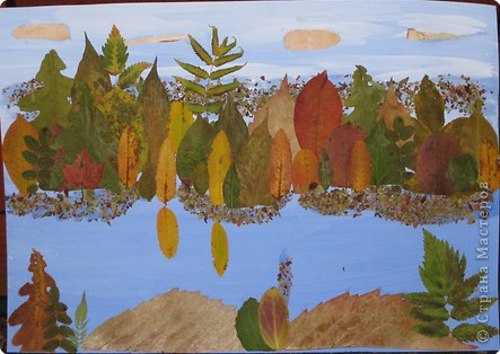 ПОДЕЛКИ #Поделки_Осень@roditeli_i. Осенний пейзаж. Картина-аппликация Материалы для поделки: Опавшие ... - 6