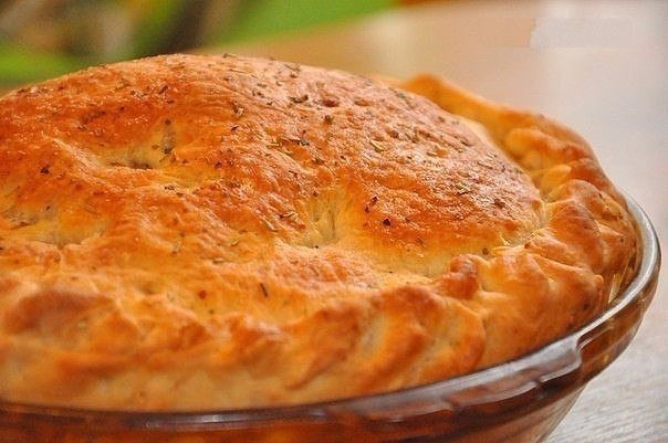Пирог с мясом «Быстро и легче не бывает».тесто за 10 минут!Лучшеготеста для наливных пирогов просто ...