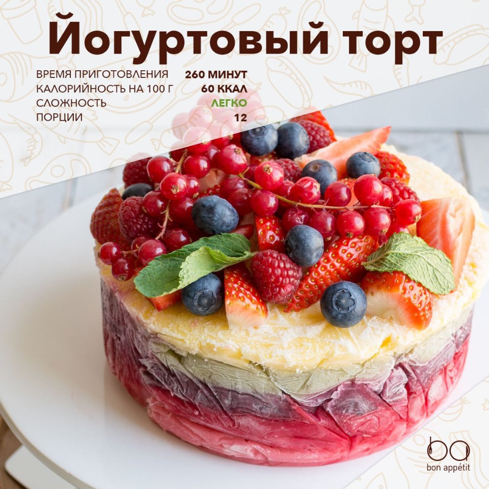 Йогуртовый торт-мороженое.Отличный рецепт десерта от легендарного Джейми Оливера: в составе ни ...