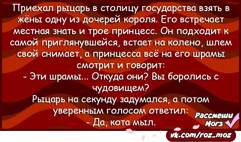 Жена берет мужа. Шутки про рыцарей и принцесс смешные. Анекдот три сестры.