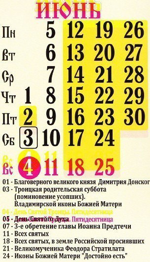 Церковный православный календарь на 2017 год: праздники, посты, именины, дни памяти Двунадесятые ... - 5
