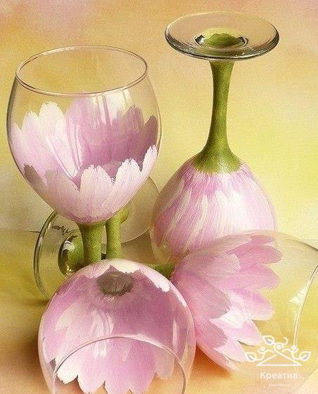 Расписные бокалы. Шикарная идея
